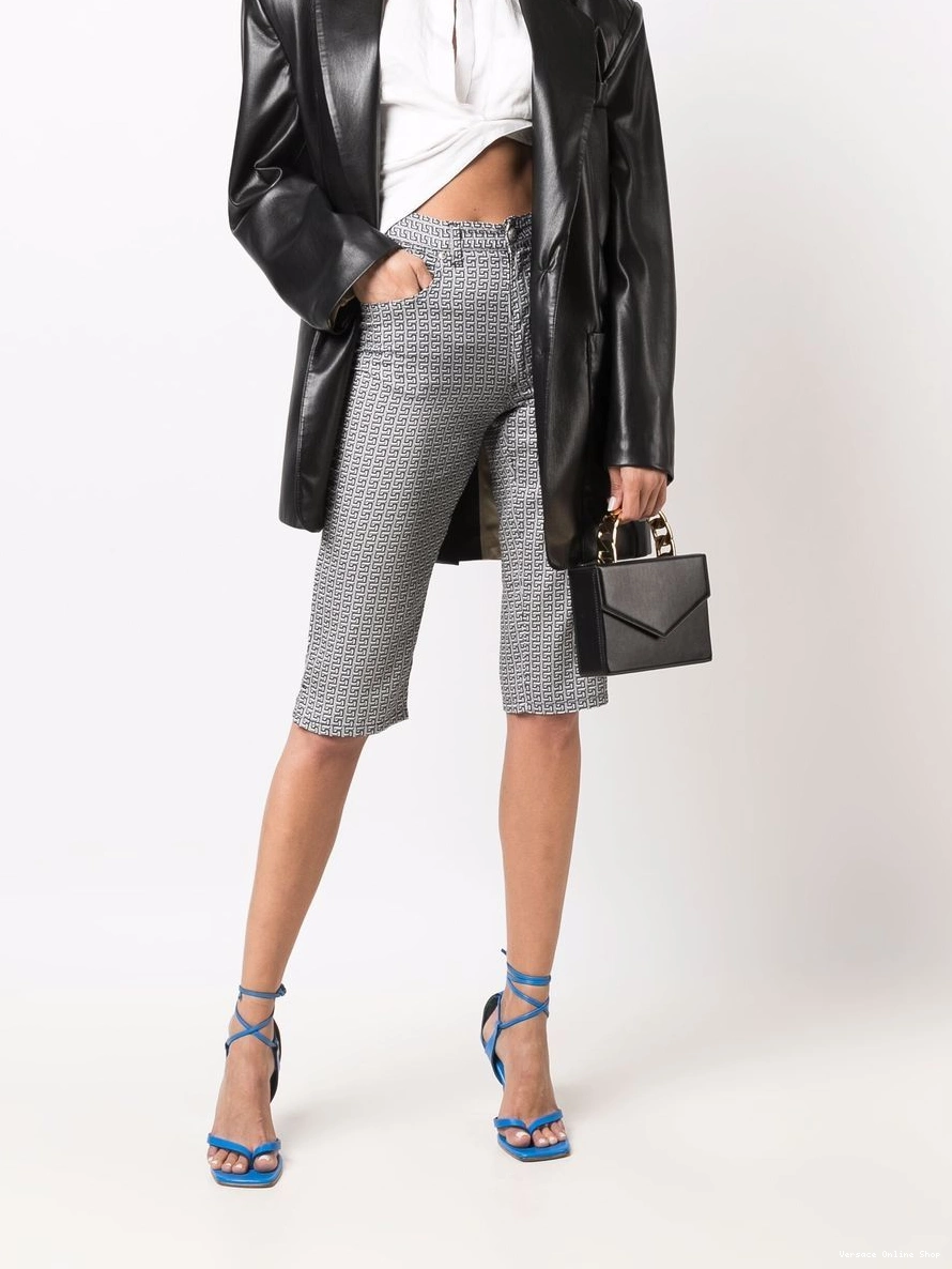 Cheap trousers Versace cropped print Women Greca 1990s 0317