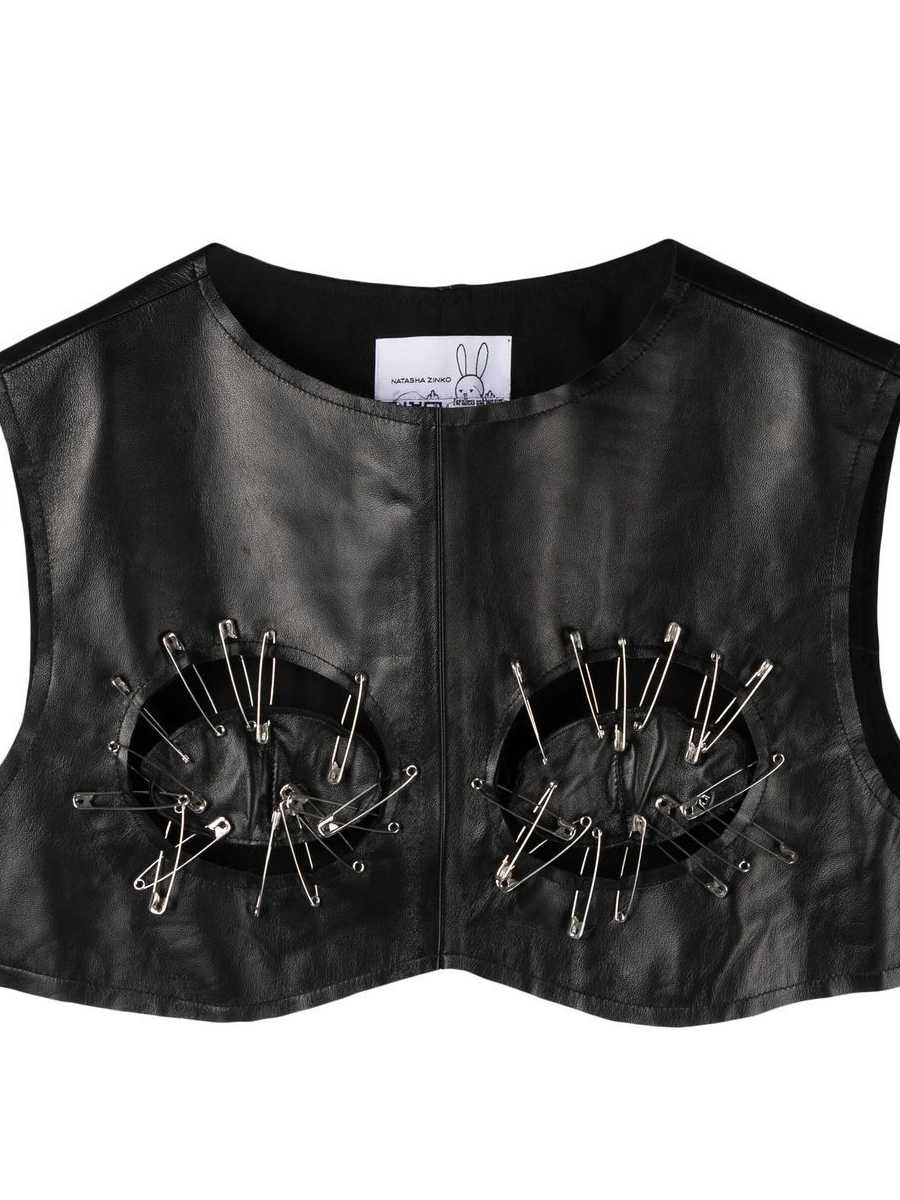 Affordable Women top safety-pin Versace detail 0318