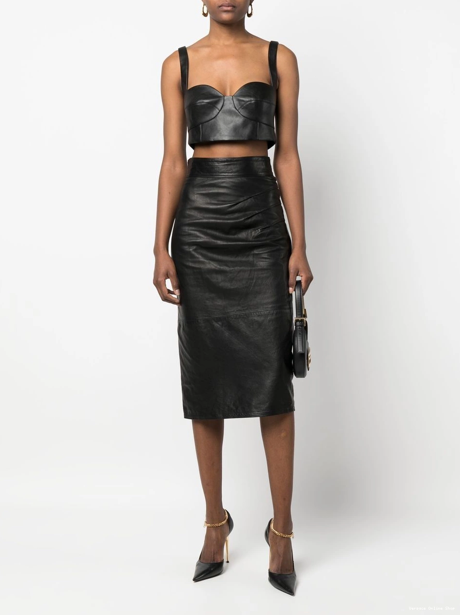 Affordable 1970s pencil skirt leather Women Versace 0317