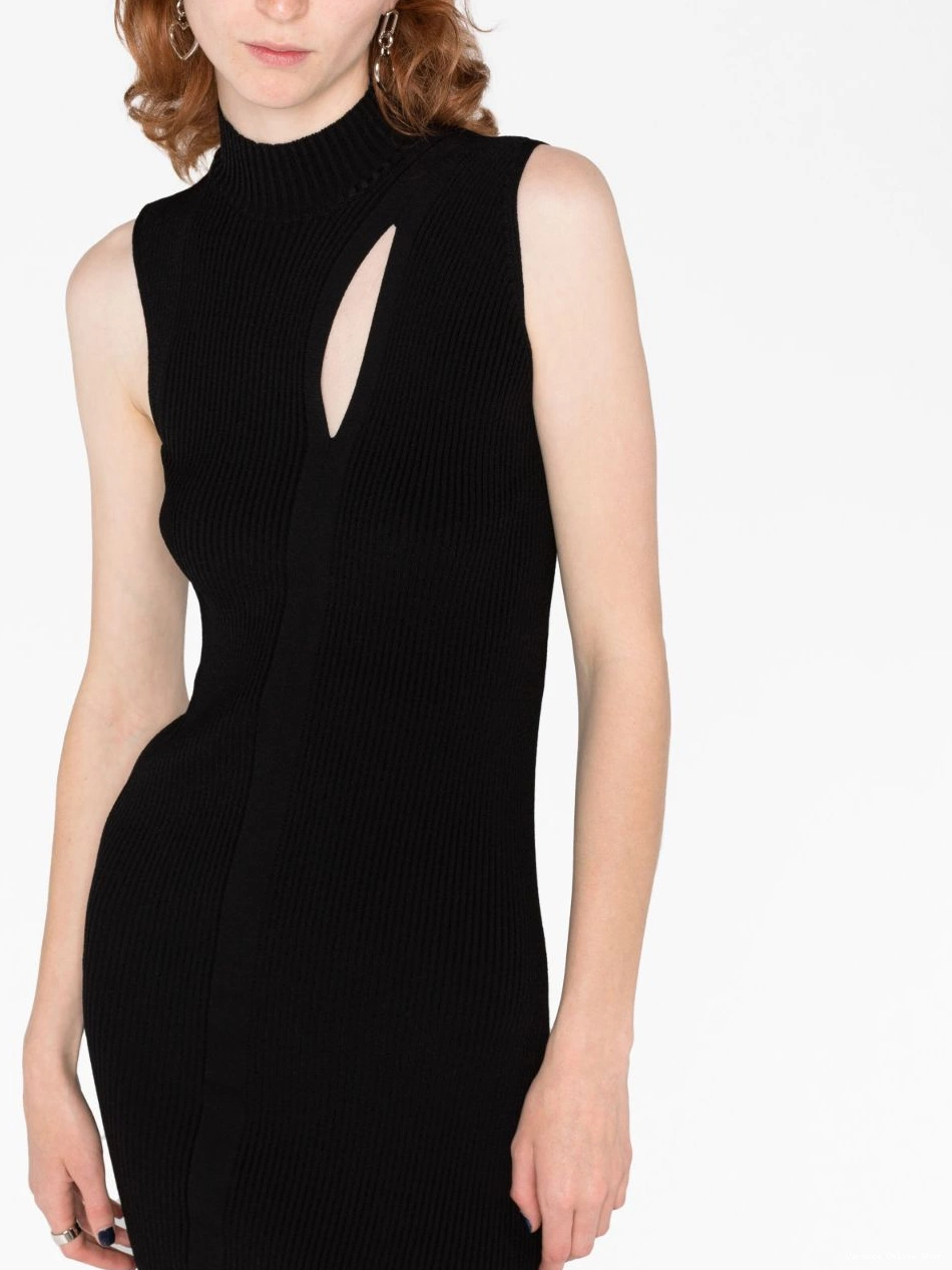 Cheap midi Versace Women Slashed roll-neck dress 0316