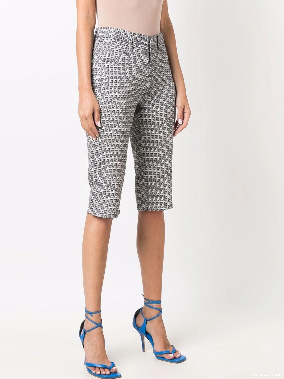 Cheap trousers Versace cropped print Women Greca 1990s 0317