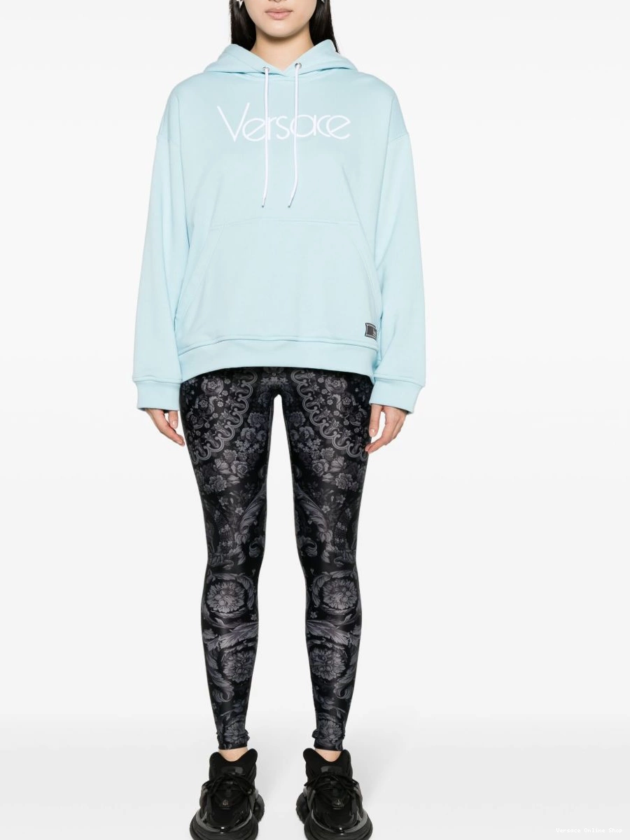 Cheap Versace Re-Edition Women 1978 logo-embroidered hoodie 0319