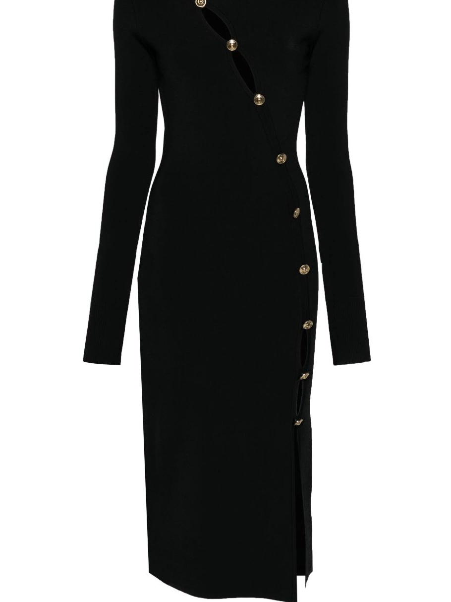 Cheap decorative-buttons knitted dress Women Jeans midi Versace Couture 0319