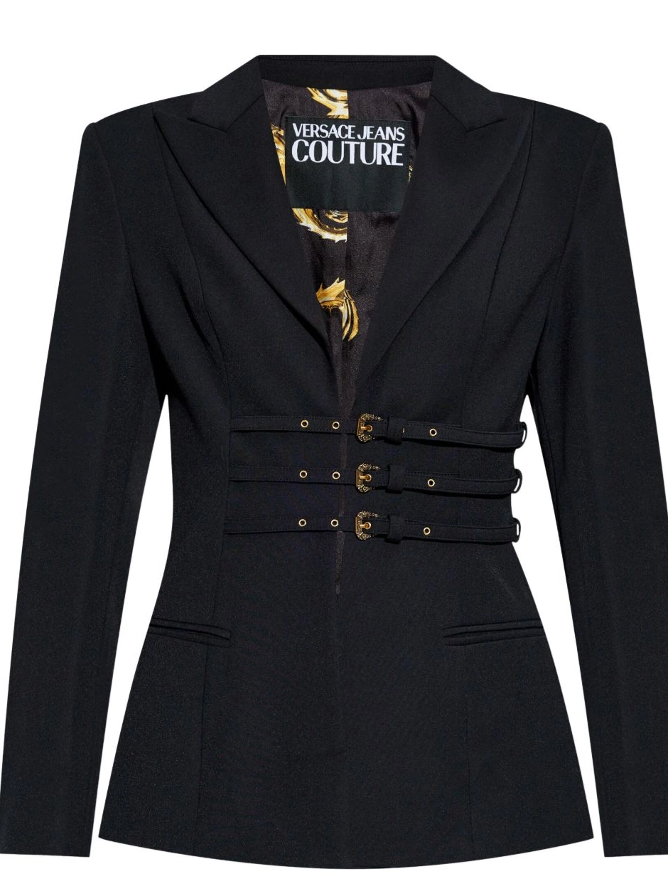 Cheap buckled Versace Women long Jeans sleeve blazer Couture 0320