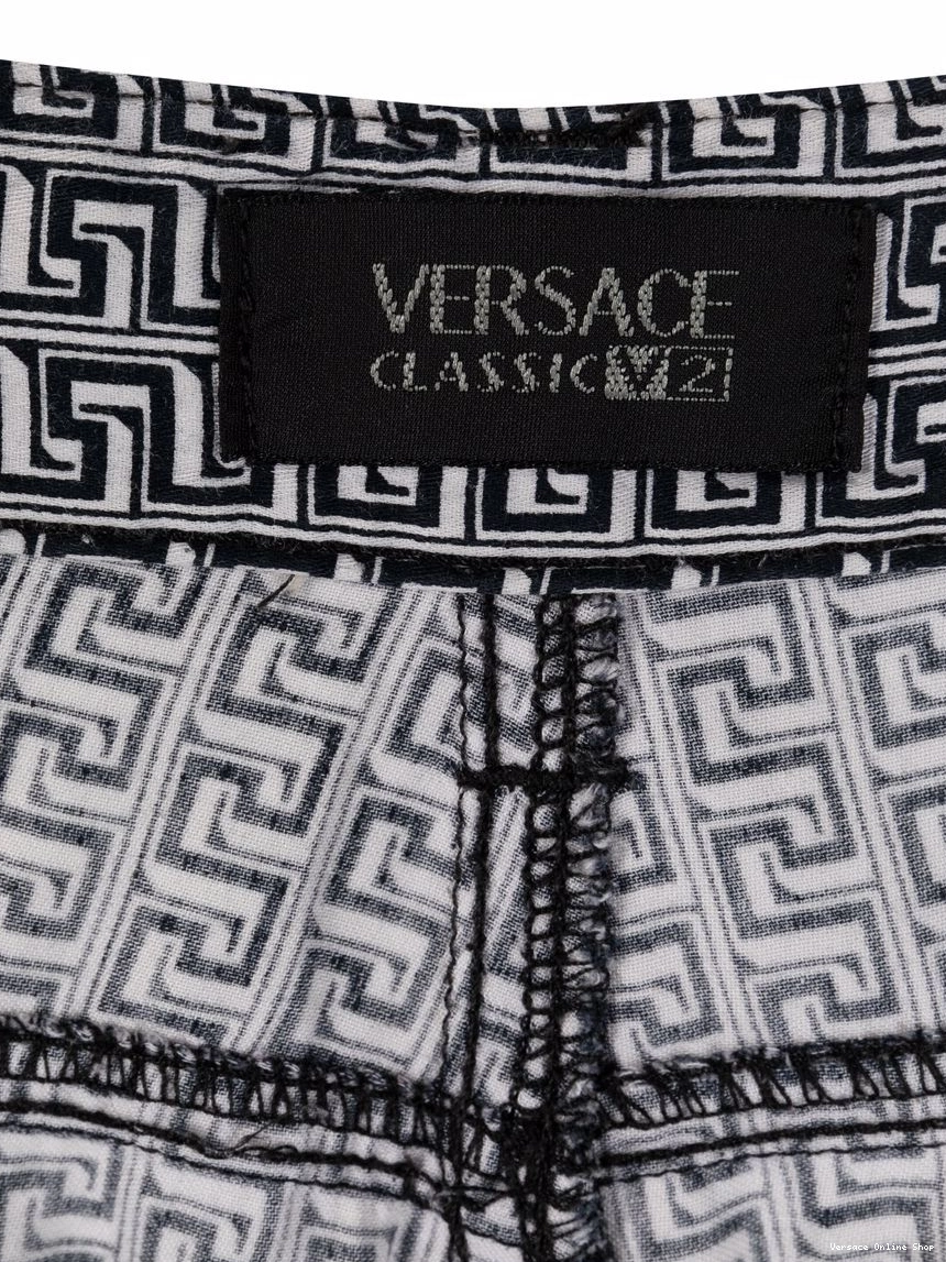 Cheap trousers Versace cropped print Women Greca 1990s 0317