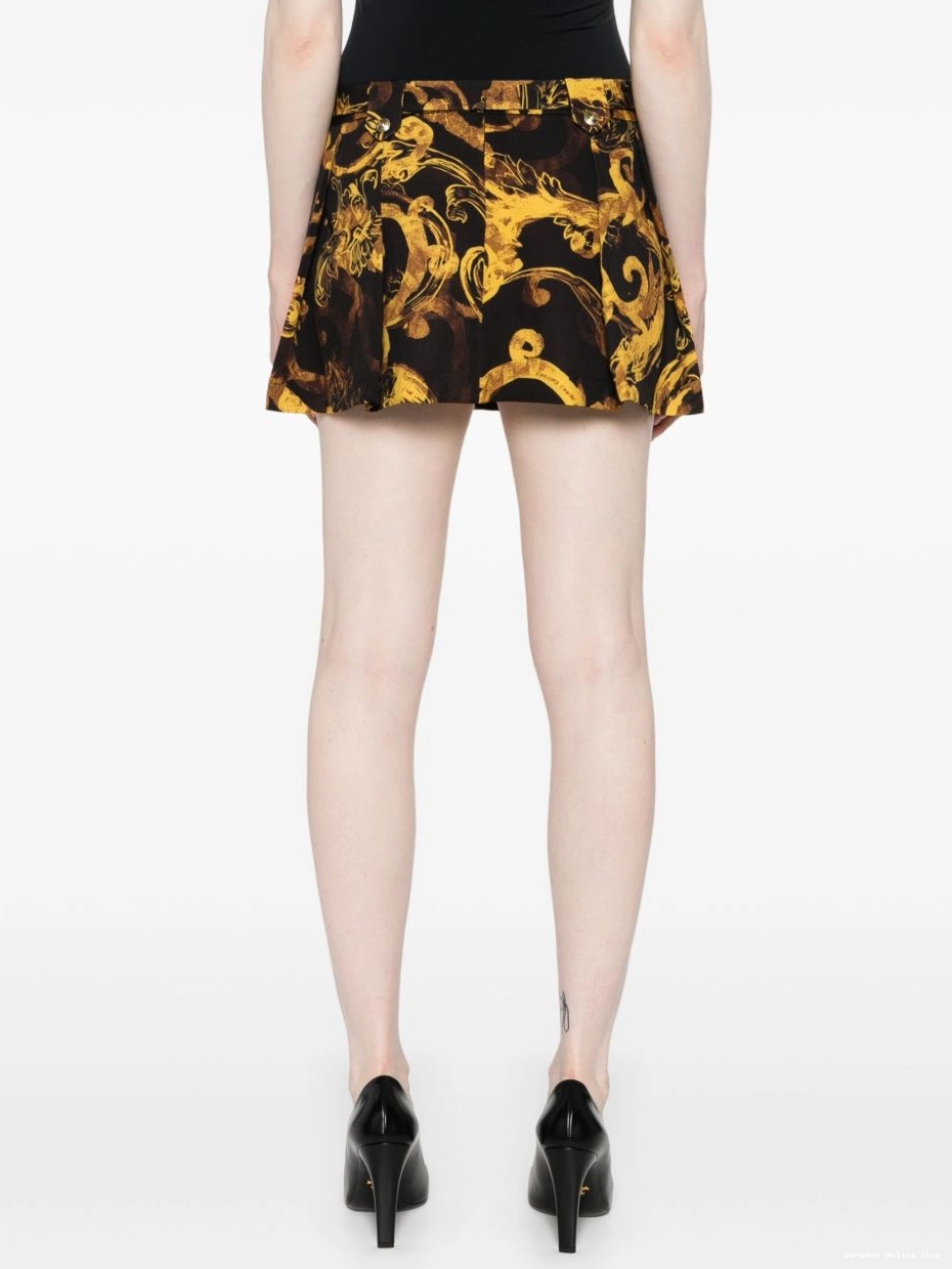 Affordable Versace Couture-print Women Couture skirt Jeans Watercolor mini 0317