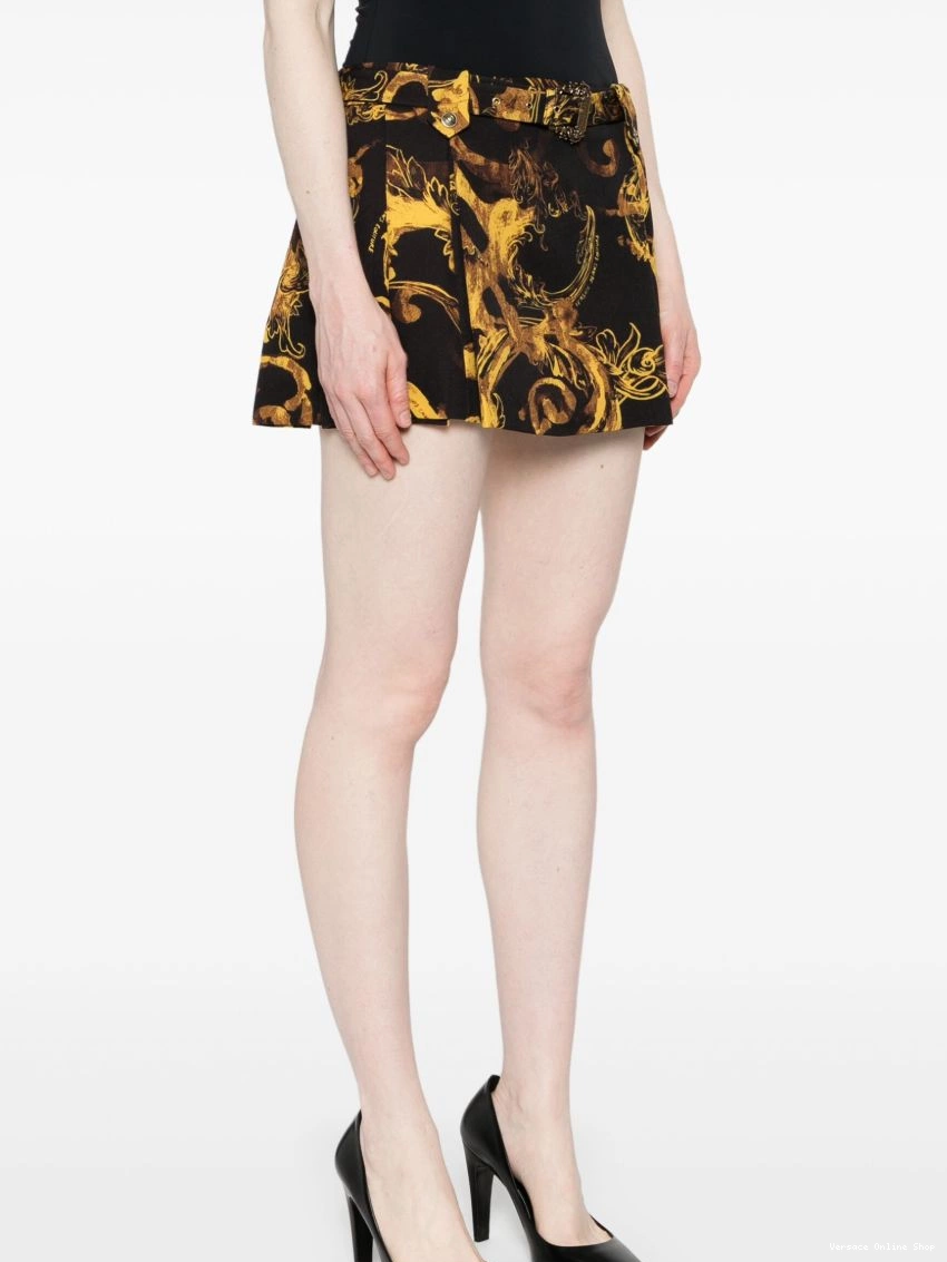 Affordable Versace Couture-print Women Couture skirt Jeans Watercolor mini 0317