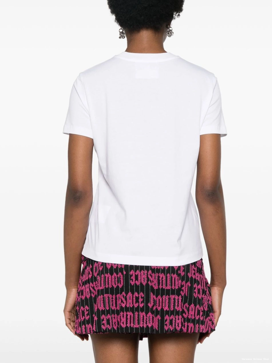 Cheap Women Couture Jeans T-shirt cotton logo-tape Versace 0321