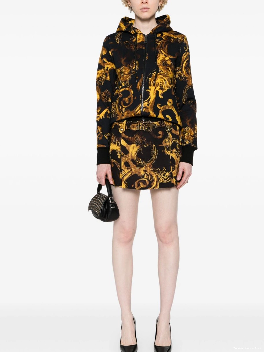 Affordable Versace Couture-print Women Couture skirt Jeans Watercolor mini 0317