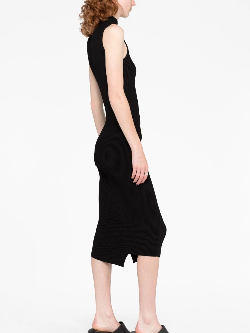 Cheap midi Versace Women Slashed roll-neck dress 0316