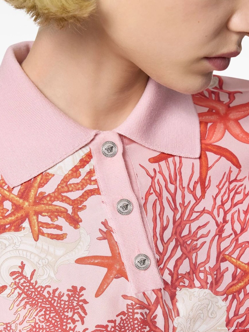 Affordable shirt Versace Sea knitted Women Barocco polo 0316