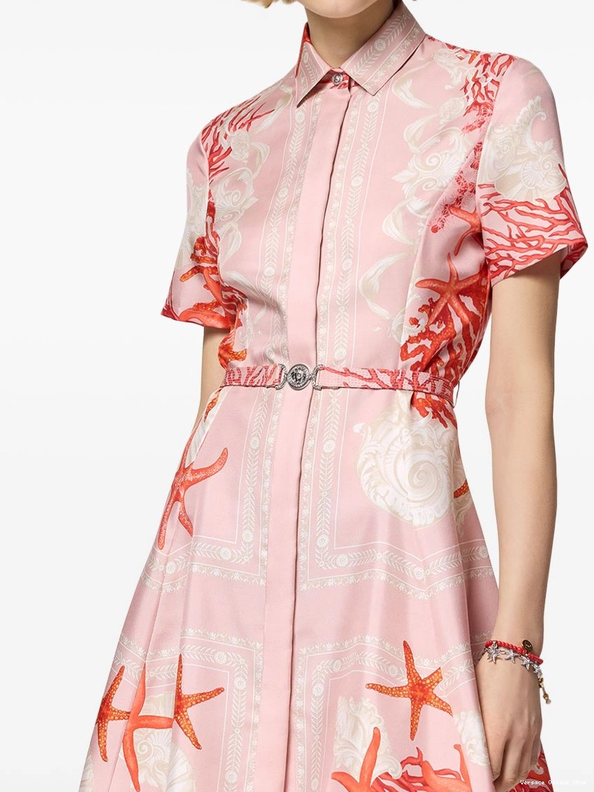 Affordable silk Barocco Women dress Sea shirt Versace 0320