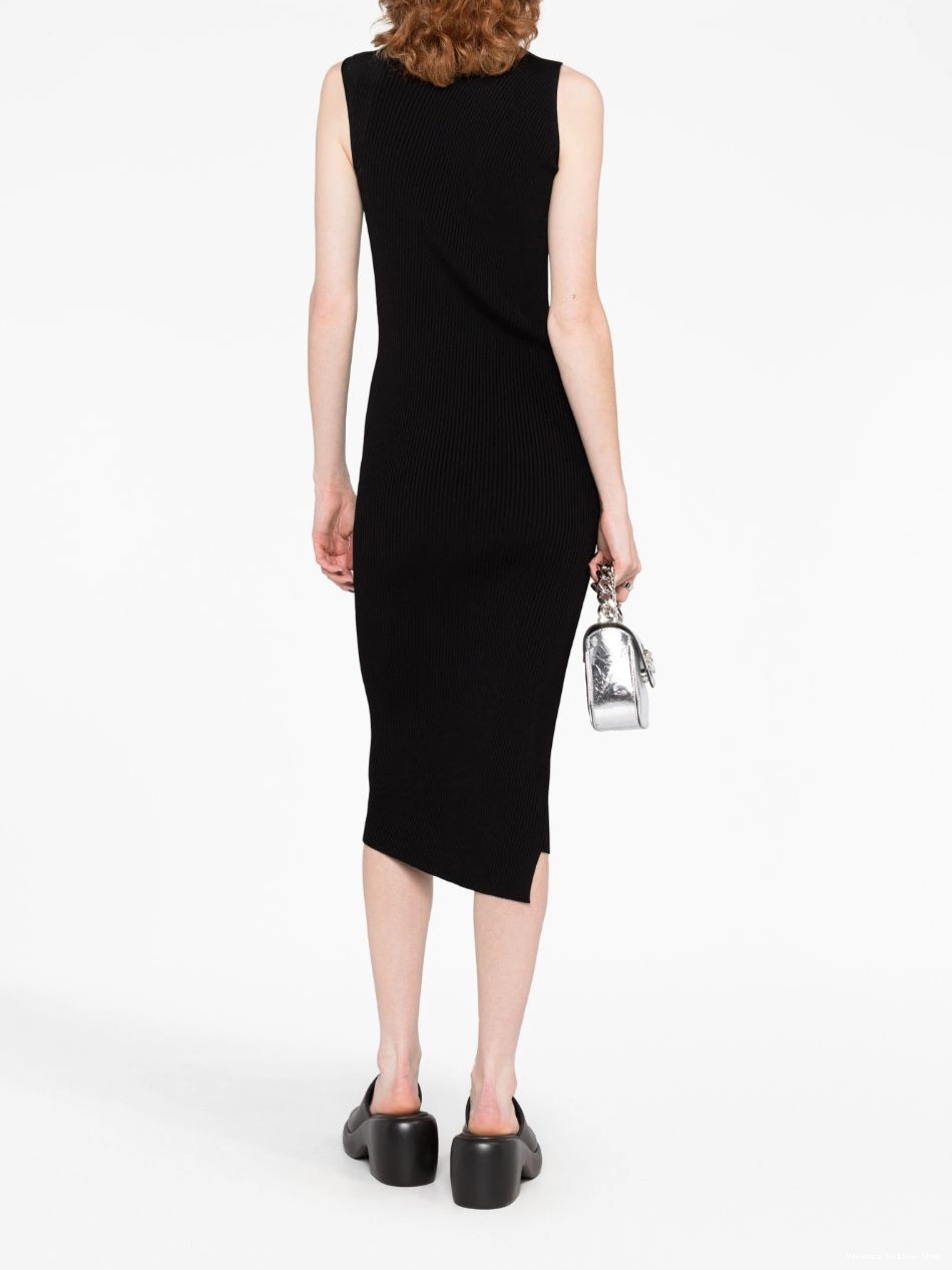 Cheap midi Versace Women Slashed roll-neck dress 0316