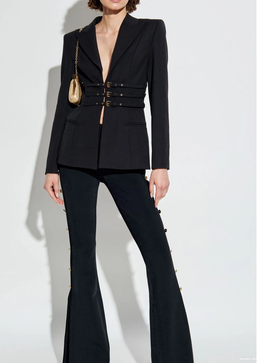 Cheap buckled Versace Women long Jeans sleeve blazer Couture 0320