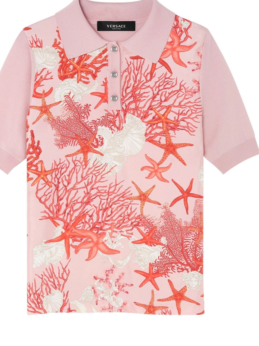 Affordable shirt Versace Sea knitted Women Barocco polo 0316
