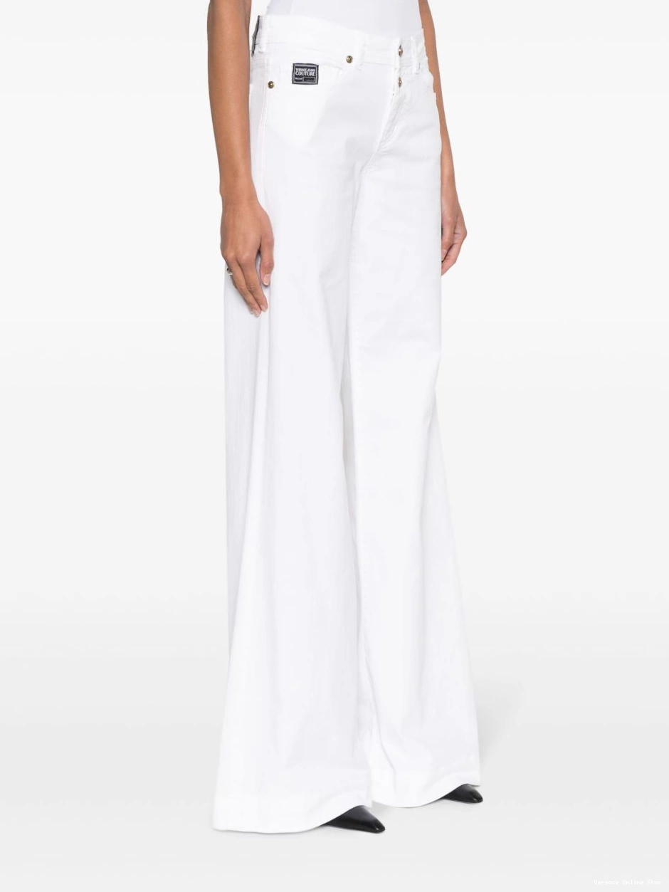 Affordable jeans Couture wide-leg Women logo-patch Versace Jeans 0322