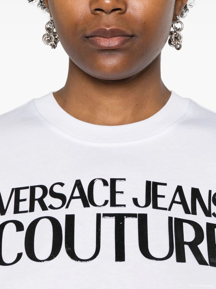 Cheap Women Couture Jeans T-shirt cotton logo-tape Versace 0321