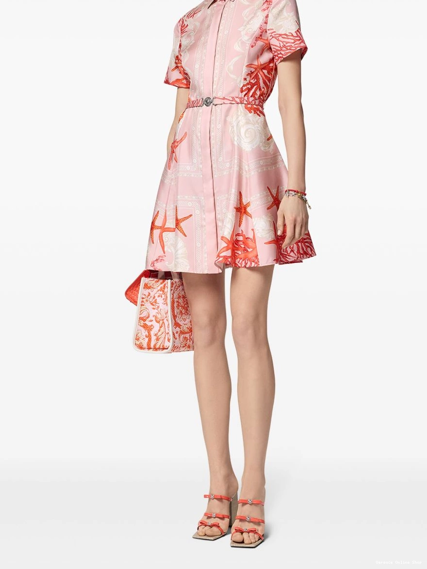Affordable silk Barocco Women dress Sea shirt Versace 0320