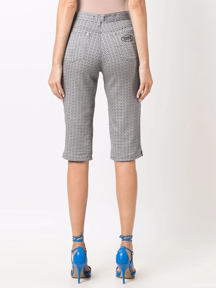 Cheap trousers Versace cropped print Women Greca 1990s 0317